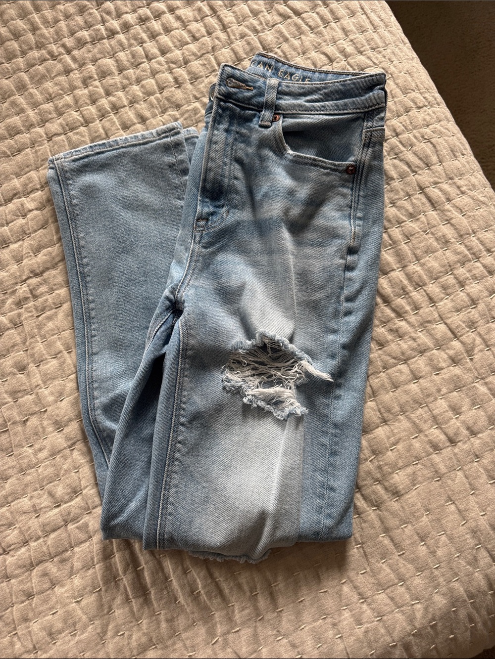 Light Blue Distressed American Eagle Jeans